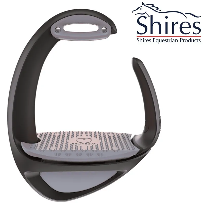 Shires Compositi Ellipse Stirrups - Comfort + - Black and Dark Grey 